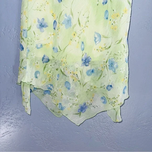 Vintage Y2K Amy Byer Dress Green Floral Size Medium - Picture 6 of 8